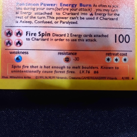 Charizard base set 1st edition 10\10 "REPRINTED" - Picture 4 of 5